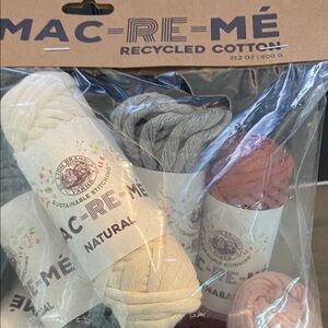 Mac-Re-Me Recycled Cotton Yarn Set - Cream, Gray, Pink